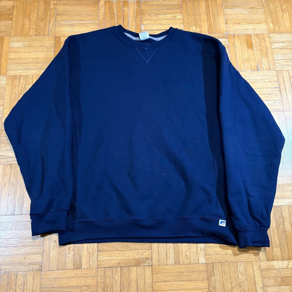 Russell Blank Navy Crewneck Sweater